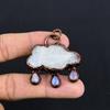 Кулон из радужного лунного камня, Ювелирные изделия из драгоценных камней, Медный гальванопластический кулон, Красивый кулон ручной работы