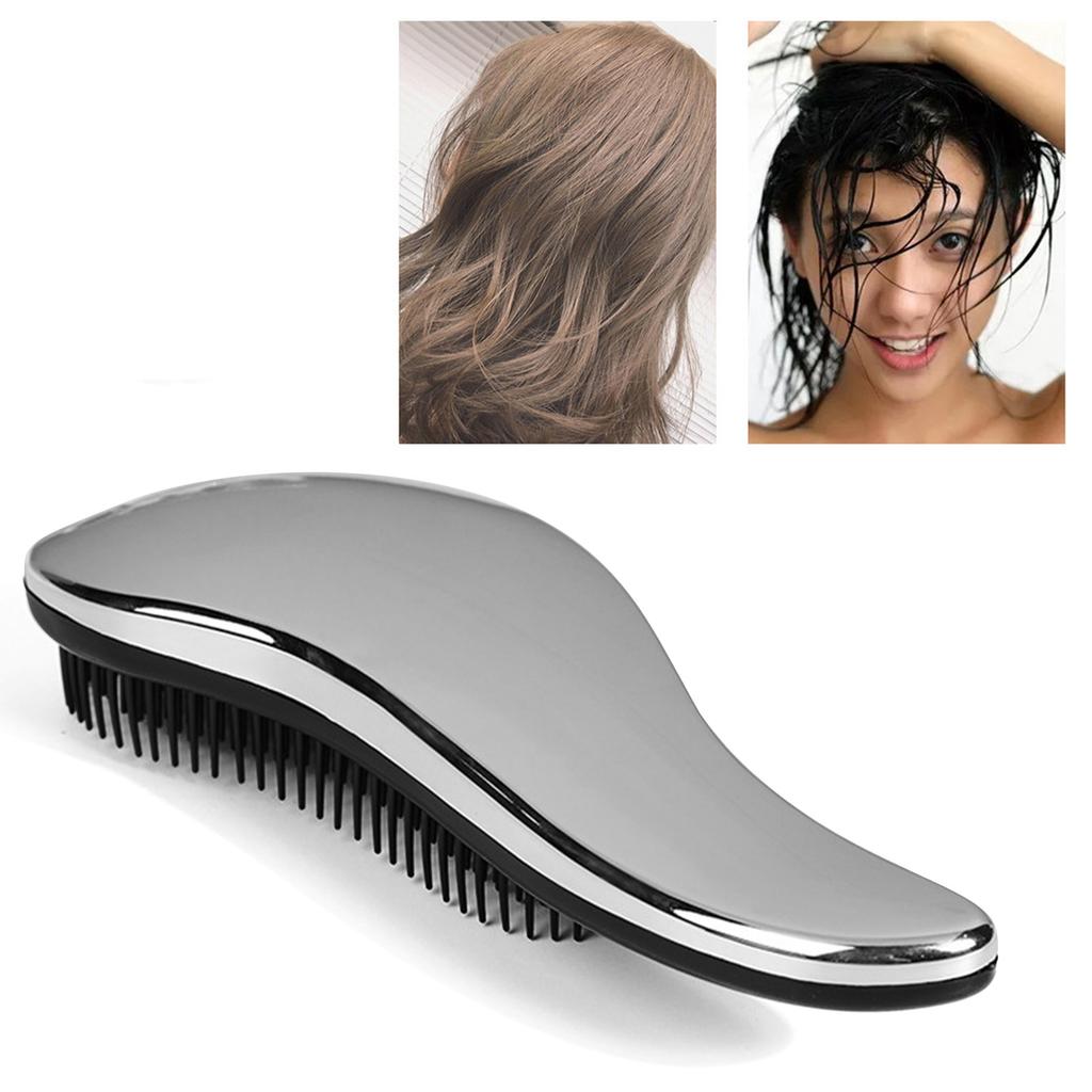 Распутывающая щетка с гальваническим покрытием, предотвращающая статическое электричество, модная, портативная, массажная расческа для женщин и мужчин
