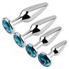 Rose Gold Rainbow Metal Anal Beads Butt Plug Set Colorful Crystal Mini Small Medium Large Anal Plug Jewelry Sex Toy Insert