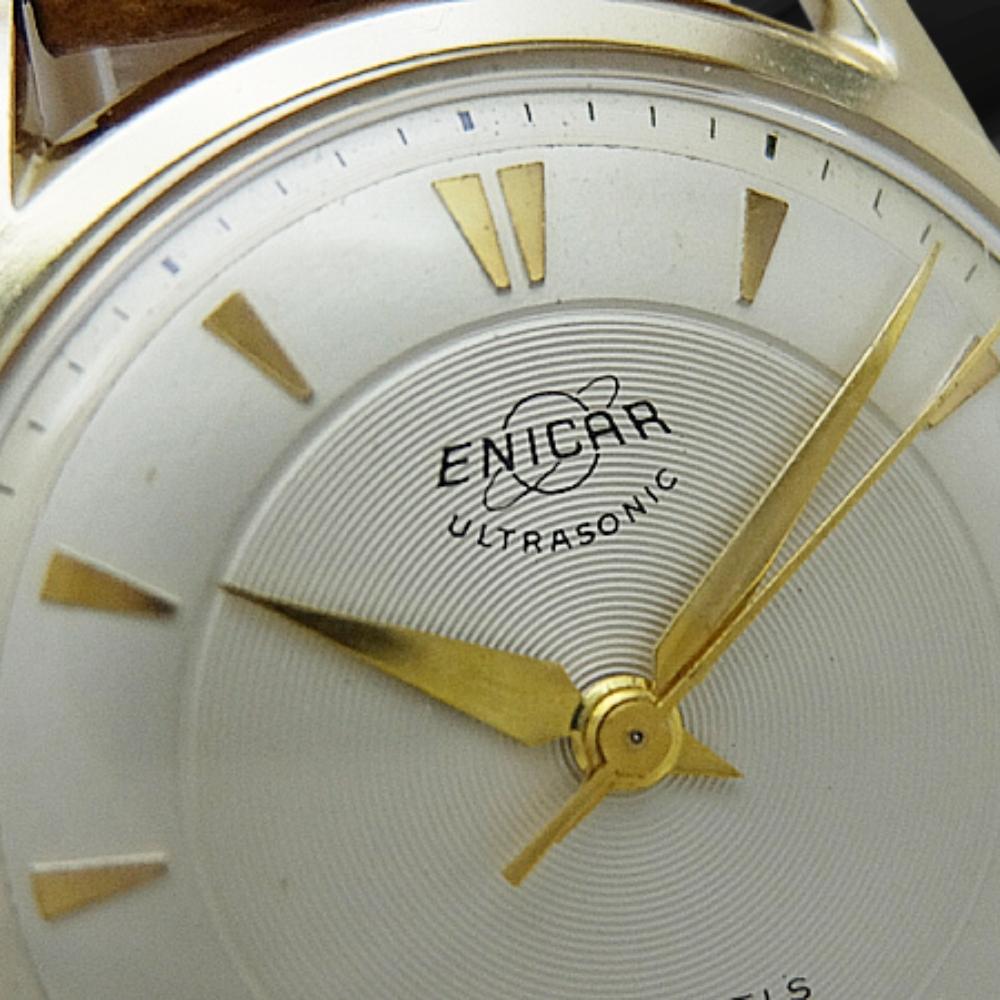 ENICAR ULTRASONIC Ref.100/88CRS 21 Jewels Cal.AR1010 Silver Dial, GP/SS Case, Manual Winding (1960s) Used