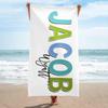 Personalized Beach Towel Custom Name Beach Towel Soft Absorbent Customized Bath Towel for Kids Adults Couples Friends Bridesmaid