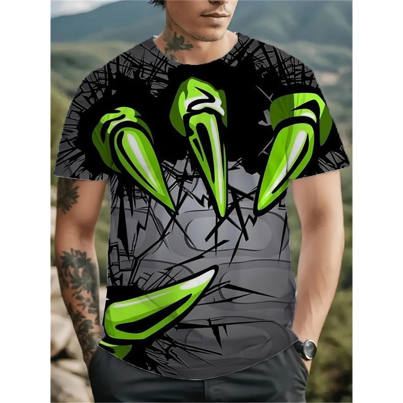 New Street Style Funny Men's Clothing Casual T-shirt 3D Printing Fun Animal Graphics Short Sleeved Loose Round Neck Top For Men