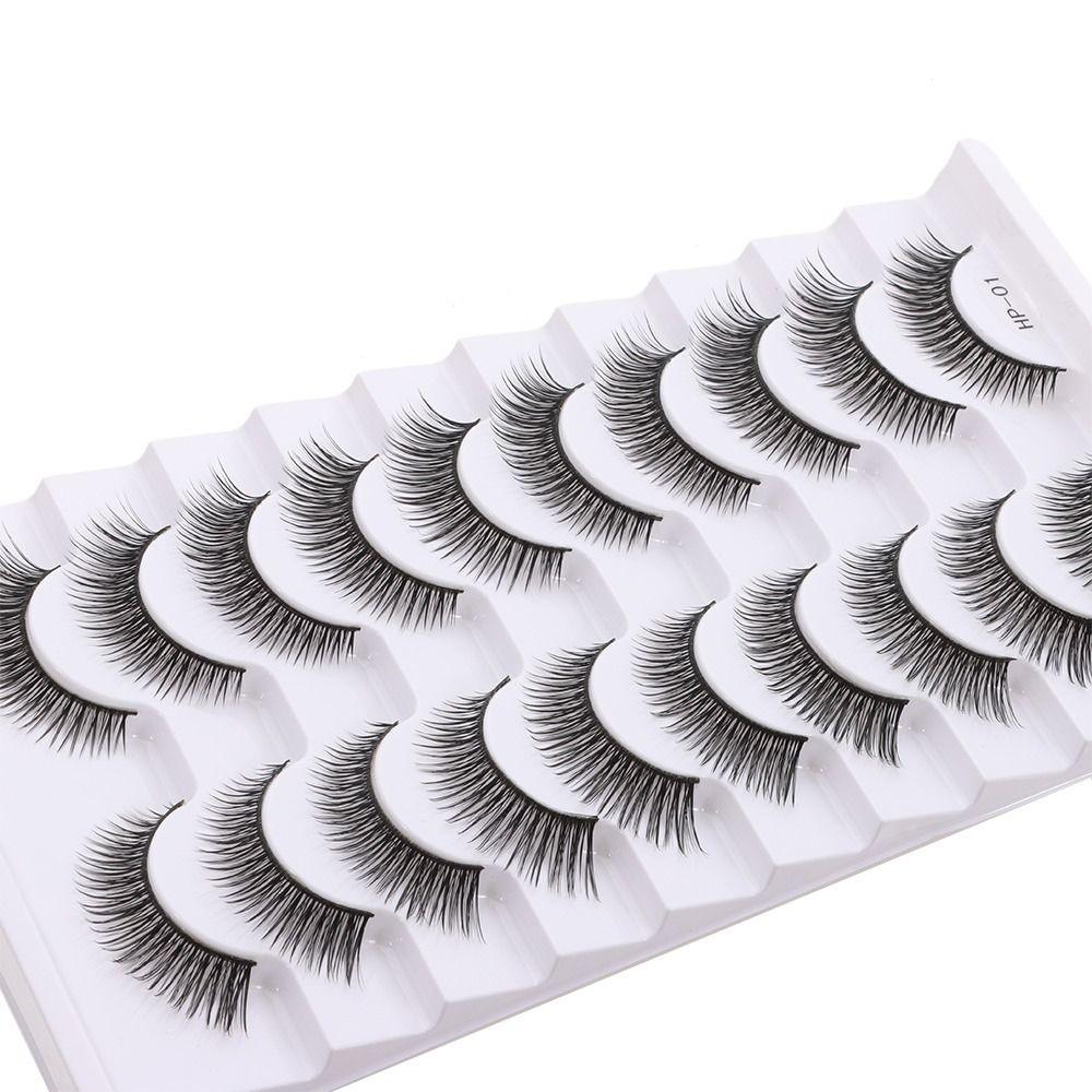 10 Pairs Natural Long False Eyelashes Fluffy Manga Lashes New 3D Mink Eyelashes Eye Makeup Tool