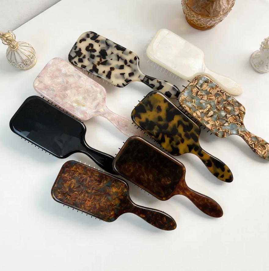 Высококачественный гребень для волос из черепахового ацетата - с воздушной подушкой, милый дизайн, идеально подходит для девочек