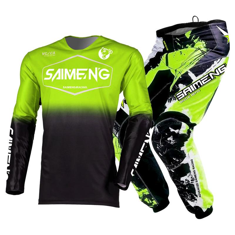 Комплект экипировки для мотокросса для детей 4 5 6 7 8 9 10 11 12 13 лет Молодежный детский мотоциклетный костюм для мальчиков и девочек, майка, штаны, гоночный костюм для бездорожья, эндуро, мотокросса, горного велосипеда