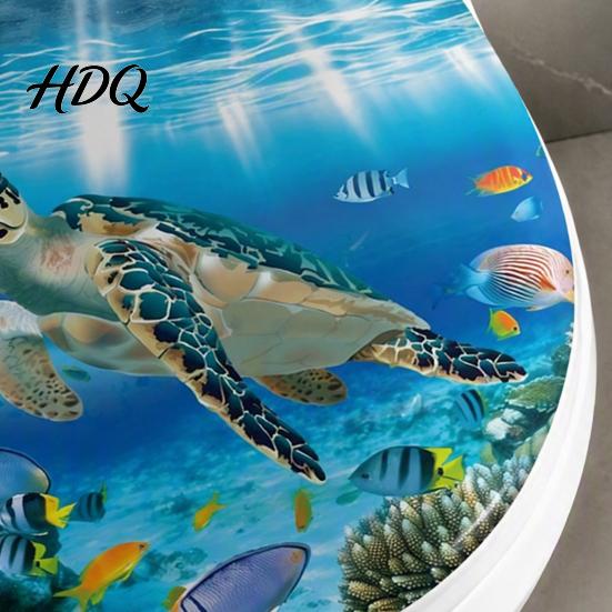 Декор для ванной Наклейки Мир Морей Наклейки на Крышку Унитаза Водонепроницаемая Настенная Наклейка Легкая Забавная Наклейка на Сиденье для Туалета Декоративные Наклейки
