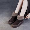 Johnature Зимние сапоги из натуральной кожи с толстой подошвой из нубука и коровьей кожи, теплые женские сапоги до середины голени из плюша