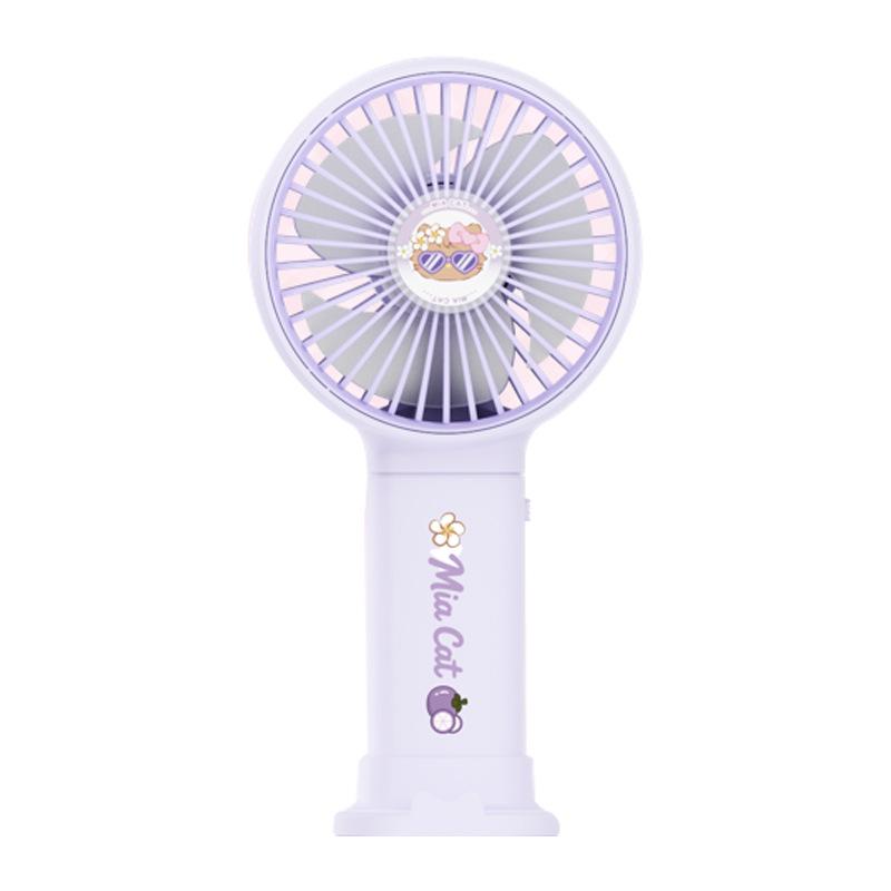 Portable Cartoon Fan: USB Rechargeable Silent Mini Fan with Phone Holder & Strong Wind Power