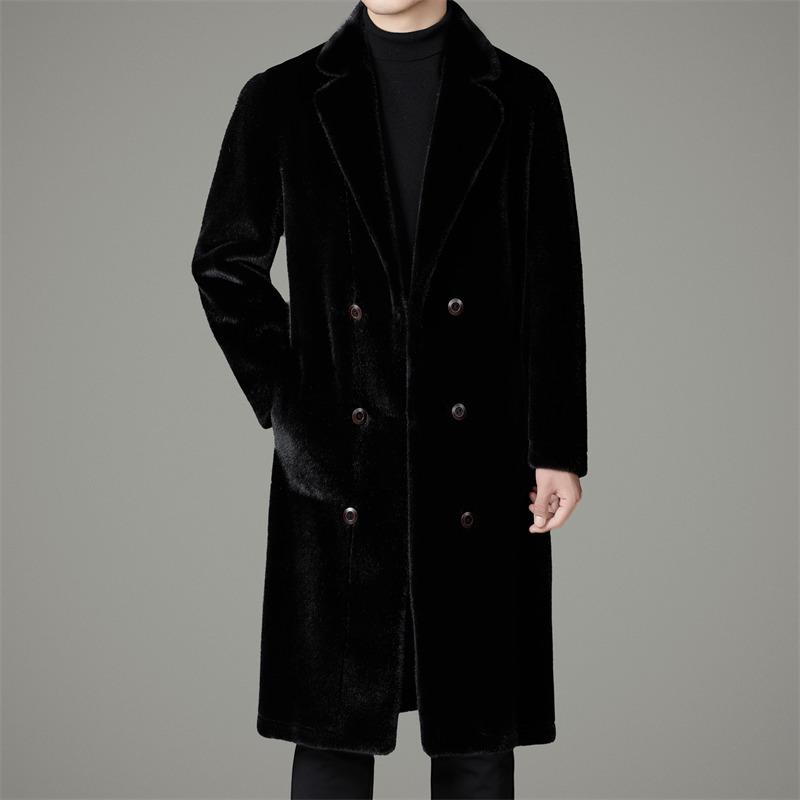 Мужская двусторонняя ветровка из меха норки 2025 года - Зимняя мода для среднего возраста