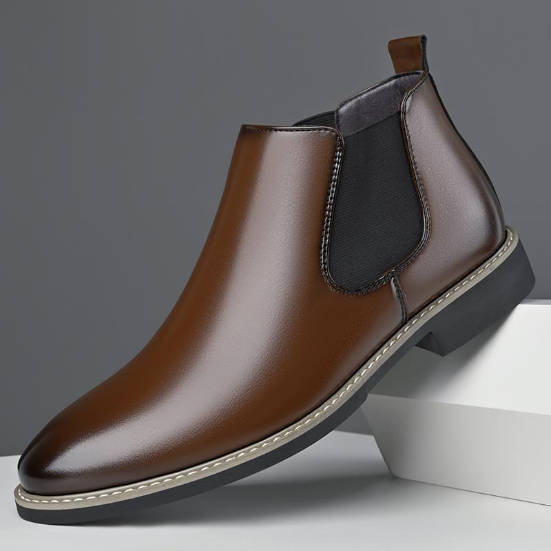 Autumn and Winter Men's Short Boots Gentleman Classic Style Business and Party Plus Size Adult Leather Shoes Dress