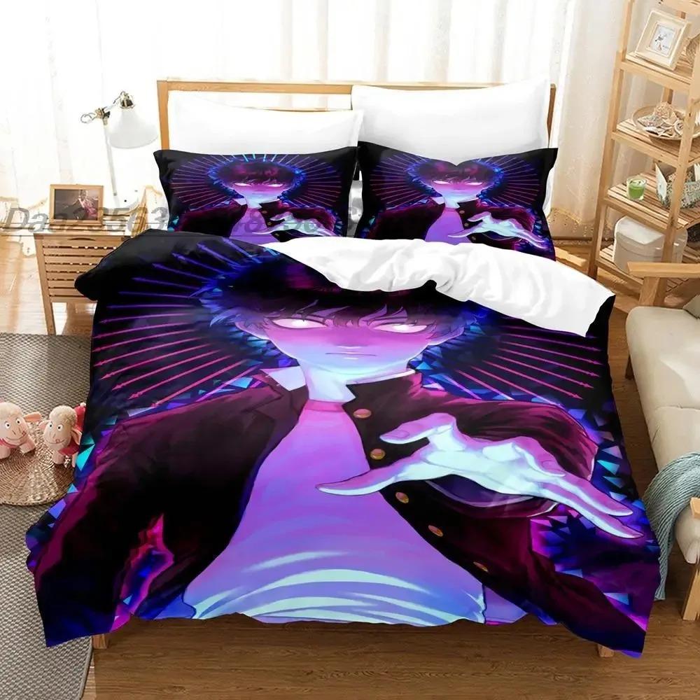 Mob Psycho 100 Bedding Collection Single Twin Full Queen King Size Bed Collection Aldult Boys Bedroom Duvetcover Collections 3D Anime Bed Sheet Set