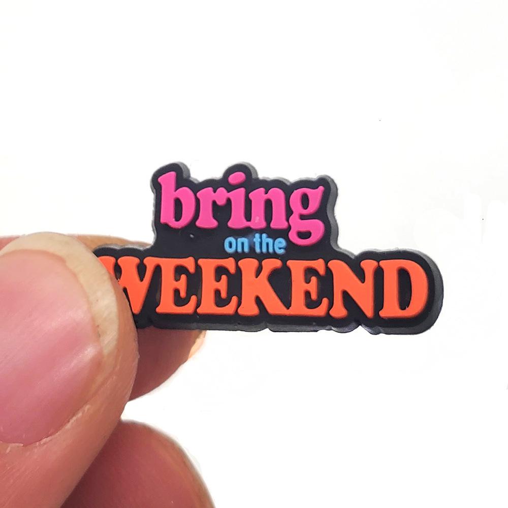 Серия фраз с буквами Мультяшные украшения для обуви-сабо: Милые ПВХ цветы и пряжки