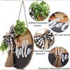 Hello Door Wreath for Front Door Spring Wreath 30cm Farmhouse Door Sign Decoration for Window Decoration Outdoor Front Door Home Decor