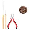 Hook Needle Hair Extensions Tools Kit Crochet Hook Pulling Needle 500pcs Micro Ring Beads Loop Threader Silicone Rings