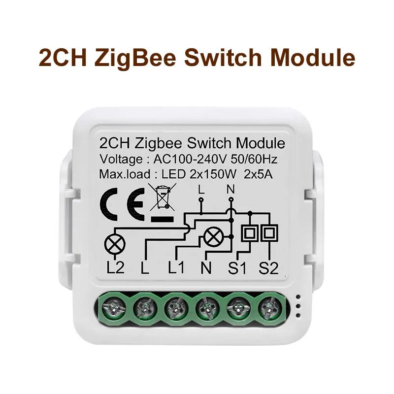 GIRIER Tuya ZigBee 3.0 Модуль переключателя 10A Умный дом DIY Автоматический выключатель 1 2 3 4 Клавиши Поддержка двухстороннего управления Работает с Alexa Google Home
