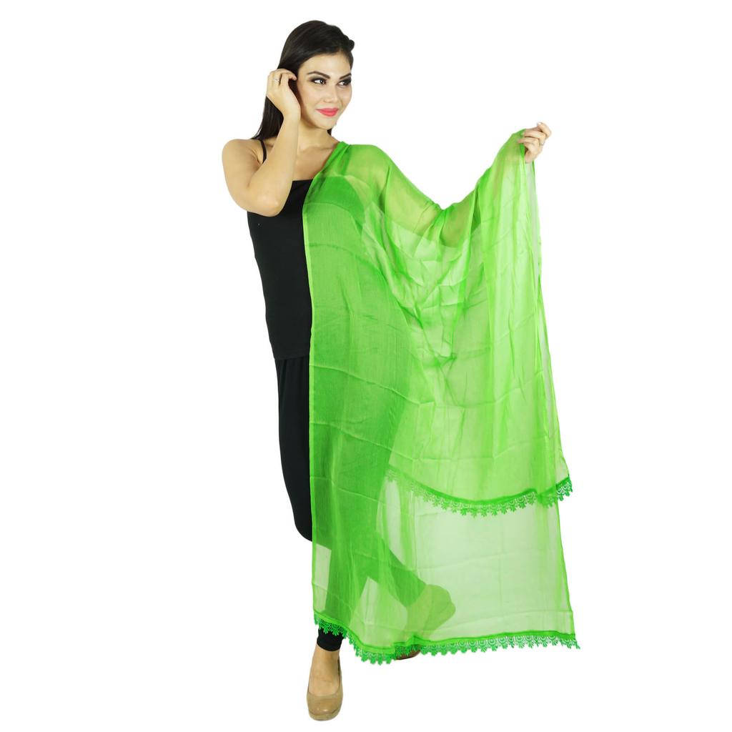 Повязка на шею Длинный палантин из смеси шифона Dupatta Женская одежда Индийские шарфы Chunni