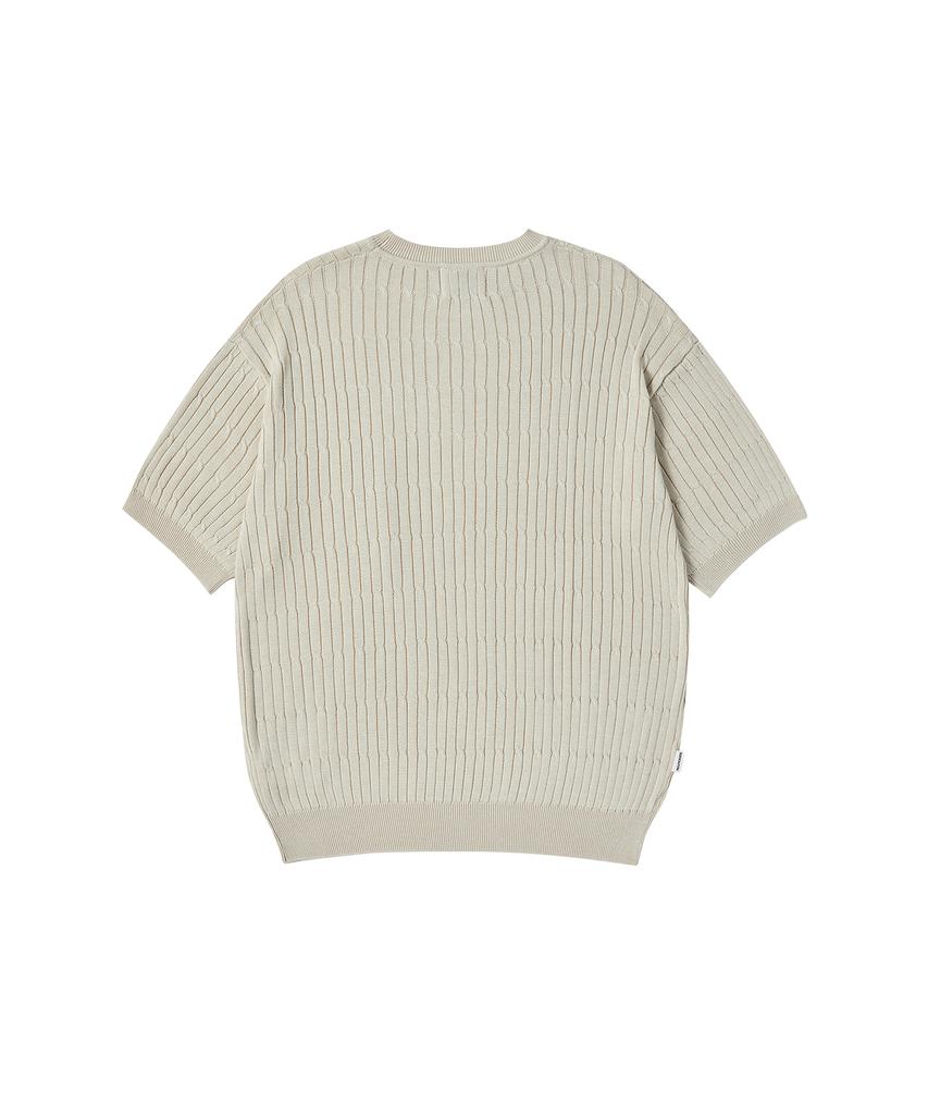 NOWANDTOMORROW Cable Half Knit [Ivory]