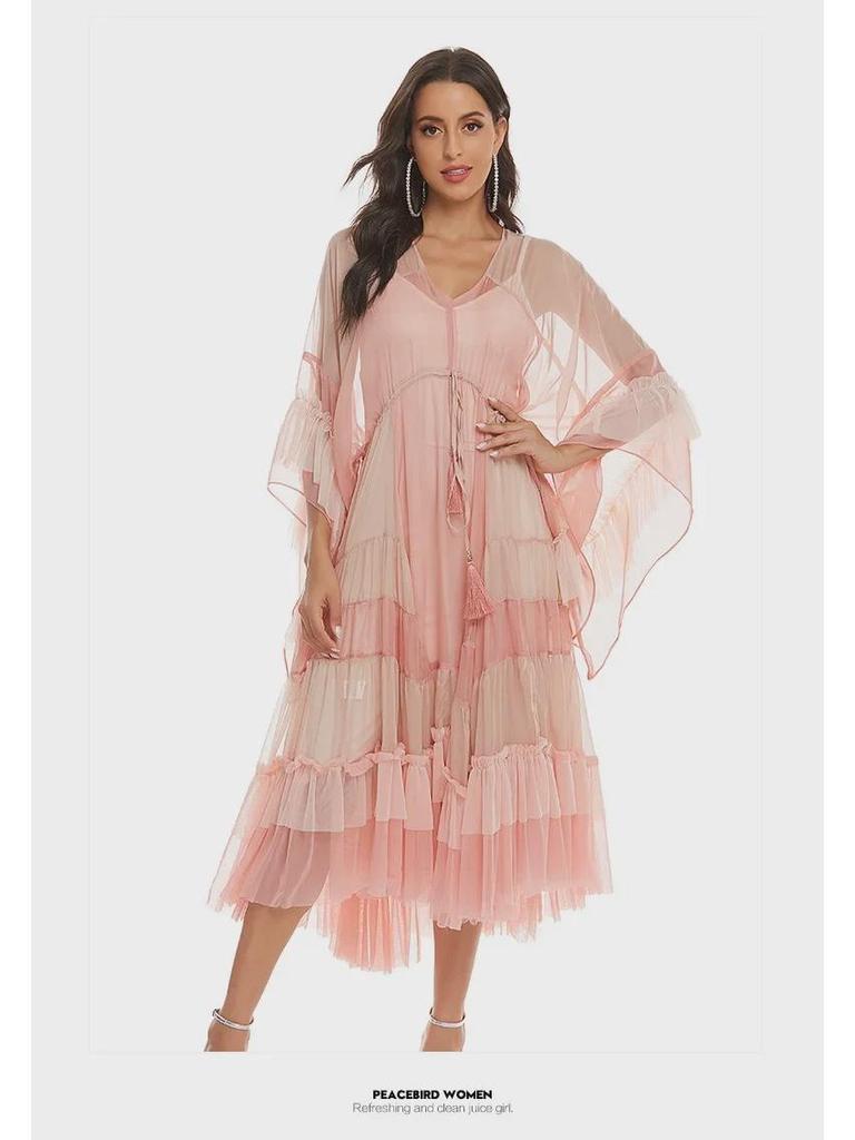 Пляжное платье с длинной юбкой в стиле бохо 2024 года — летний праздничный стиль