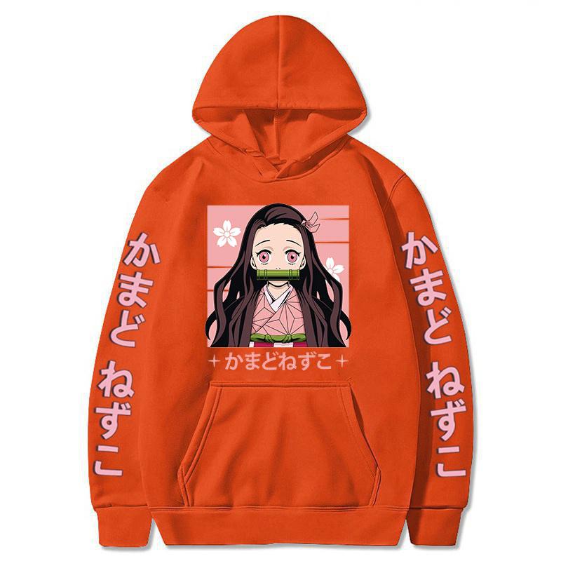 Новые толстовки унисекс в стиле японского аниме «Убийца демонов» Kamado Nezuko Kimetsu No Yaiba, уличная одежда больших размеров, женские повседневные топы унисекс