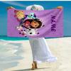 Custom Name Ultra-Soft Beach Towel with Gabby's Dollhouse Theme,Ideal for Pool - Camping, Diving - Perfect Travel Essential, Vibrant Beach Towel.