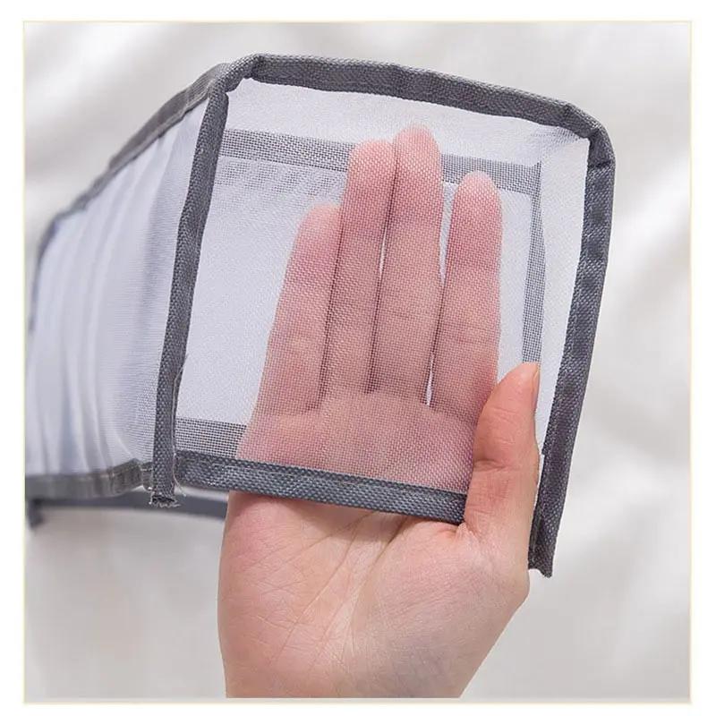 11-секционный складной ящик для хранения нижнего белья для дома, нейлоновый органайзер для хранения в общежитии, органайзер для бюстгальтера, дышащая сетчатая сумка