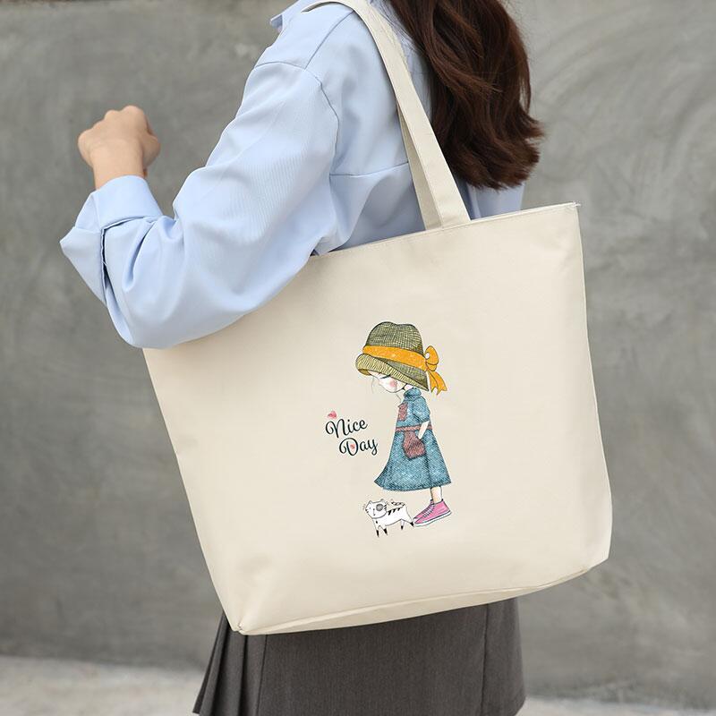 Oxford Handbag Student Shoulder Bags for Women Shopper Tote Bag Cartoon Large Capacity Luxury Ladies Handbags Portable Shopping Bag