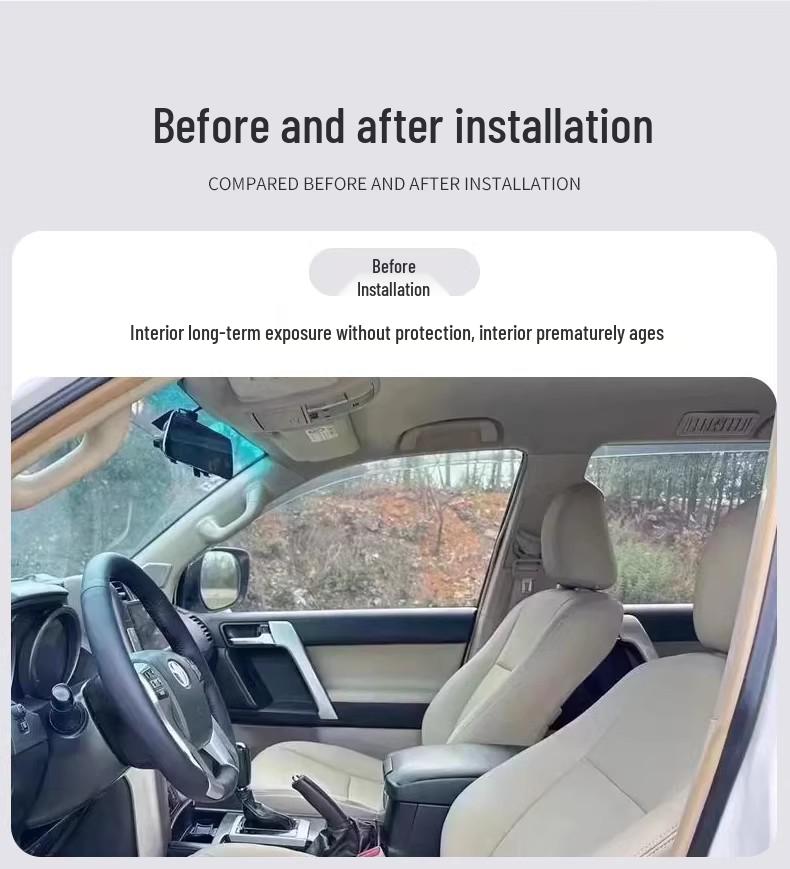Занавески для окон автомобиля Mercedes C260L/V300 из замши - Двойной рельс, Неразрушающая установка, Защита от солнца и блокировка света.