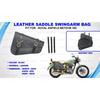 Black "Leather Saddle Swingarm Bag Fit For Royal Enfield Meteor 350"