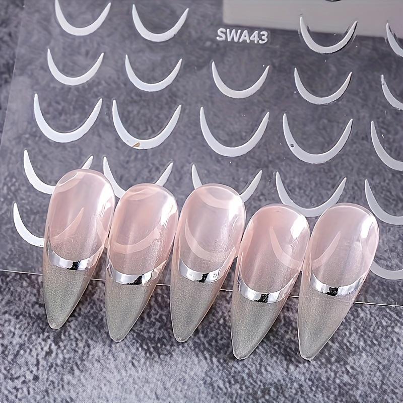 3D металлическая французская полосатая наклейка для ногтей золотые серебряные линии простой слайдер DIY маникюрные аксессуары