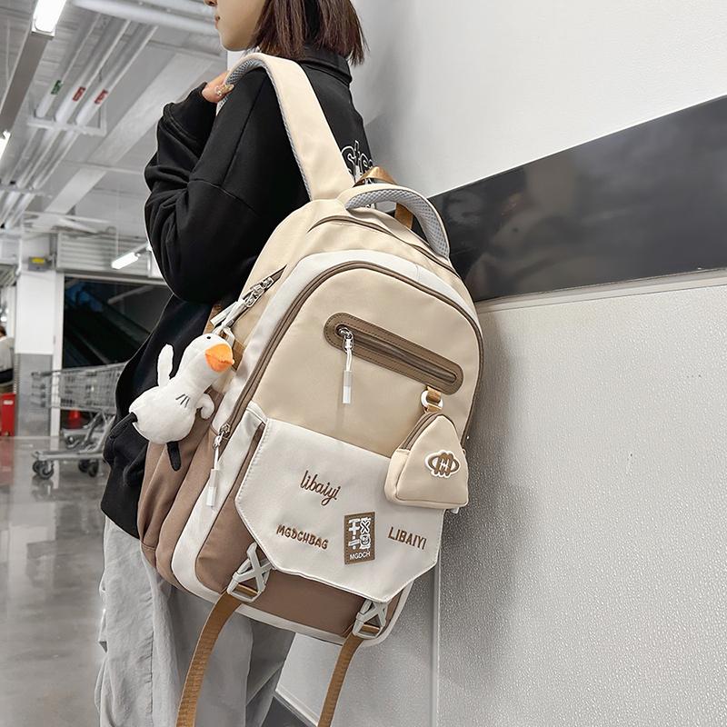 Школьный рюкзак для средней школы, женский, большой емкости, цветной мужской рюкзак для компьютера с кошельком для монет