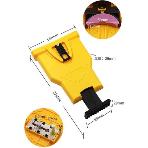 Chainsaw Sharpening Set with 8 Sharpening Stones, Chain Sharpener, Tool, Sharpener, Accessory, Blade Sharpening Kit (14, 16, 18, 20 Inch, Yellow)