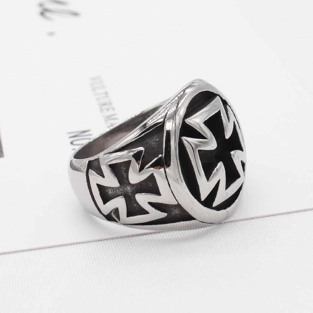 Accessories, European and American Vintage Cross Crusader Men, Rings