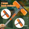 2 in 1 Extended Double Sided Glass Squeegee Cleaner Duster Mop 180 Swivel Window Cleaning Tool for Home Office Car Wash
