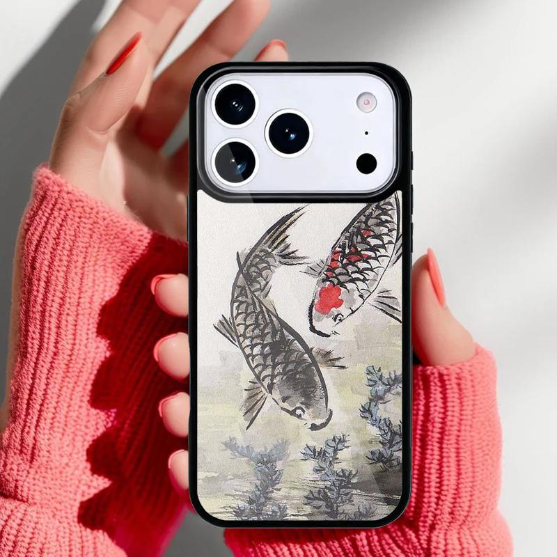 Carp Fish Phone Case for iPhone 17 16 15 14 13 Pro Max Back Cover for 12 11 Pro Coque