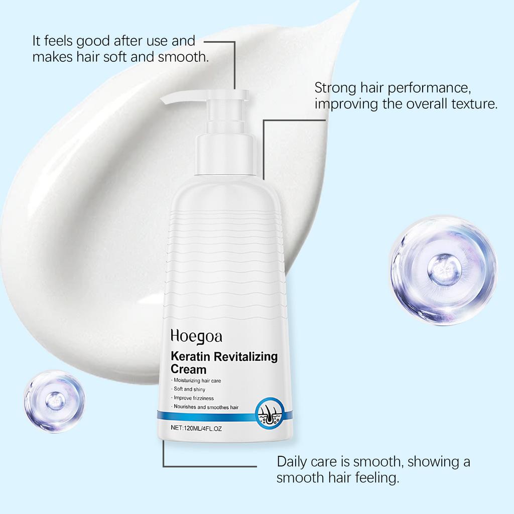 HOEGOA Keratin Conditioner Moisturizes and repairs smooth hair, refreshing, moisturizing, and voluminous, caring for hair 500ml