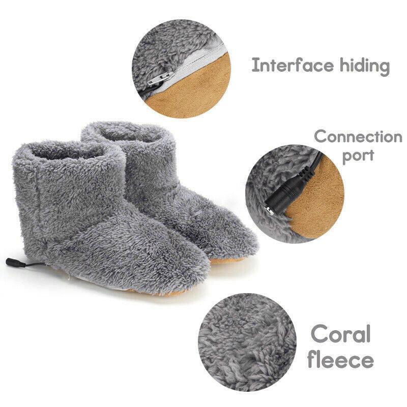 Heater Foot Shoes Winter Plush Warm Electric Slippers Feet Heated Washable Electric Shoes Warming Pad Heating Insoles