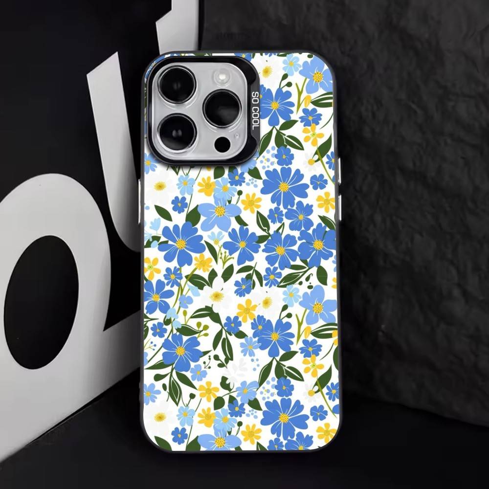 Акварельные цветы Чехол для телефона Для iPhone 17,16,15,14,13,12,11 Plus,Pro Max,XS,Цветной Посеребренный Внутренний Чехол