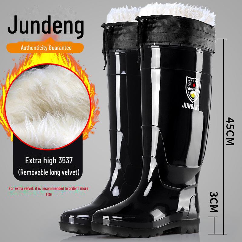 Men's High-Top Thick-Soled Non-Slip Rubber Rain Boots for Construction and Labor Protection.
