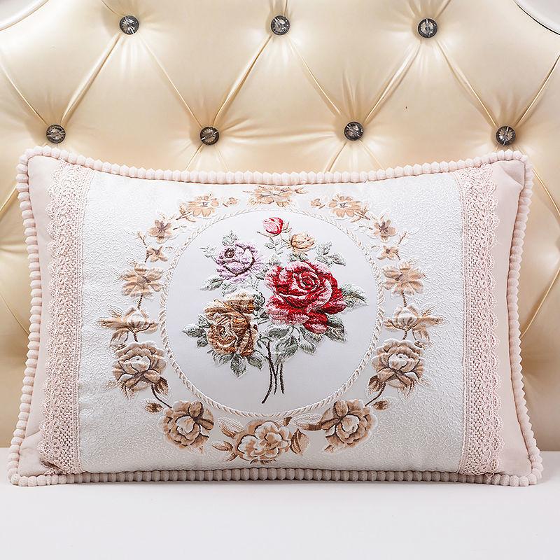 Одиночная европейская жаккардовая наволочка, диванная подушка, вышитая прямоугольная наволочка для спинки дивана для гостиной