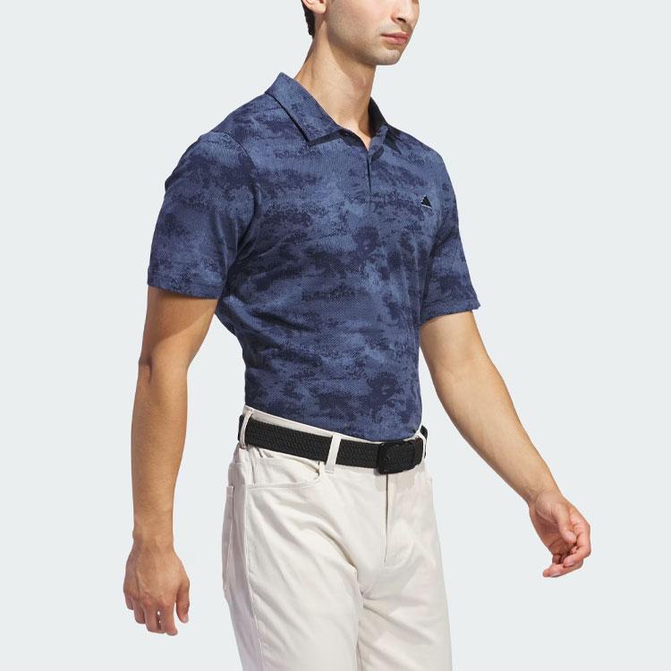 adidas Рубашка поло Go-To Printed Mesh Polo Shirt Men Polo Shirts Deep-Blue IU4428