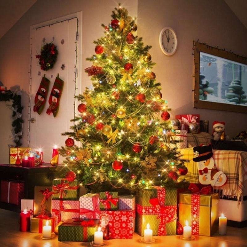 Медные водонепроницаемые патио, сад, рождественские рождественские огни, провода, огни солнечной энергии, 8 режимов