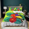 Покрывало с попугаем King Size, реалистичные птицы на ветках, ара, тропическая дикая природа, комплект постельного белья, мягкий полиэстеровый пододеяльник