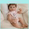 19inch Silicone Reborn Baby Doll With Striped Headband And Rabbit Print Clothing Decorationfor Collectors And Gift Givers