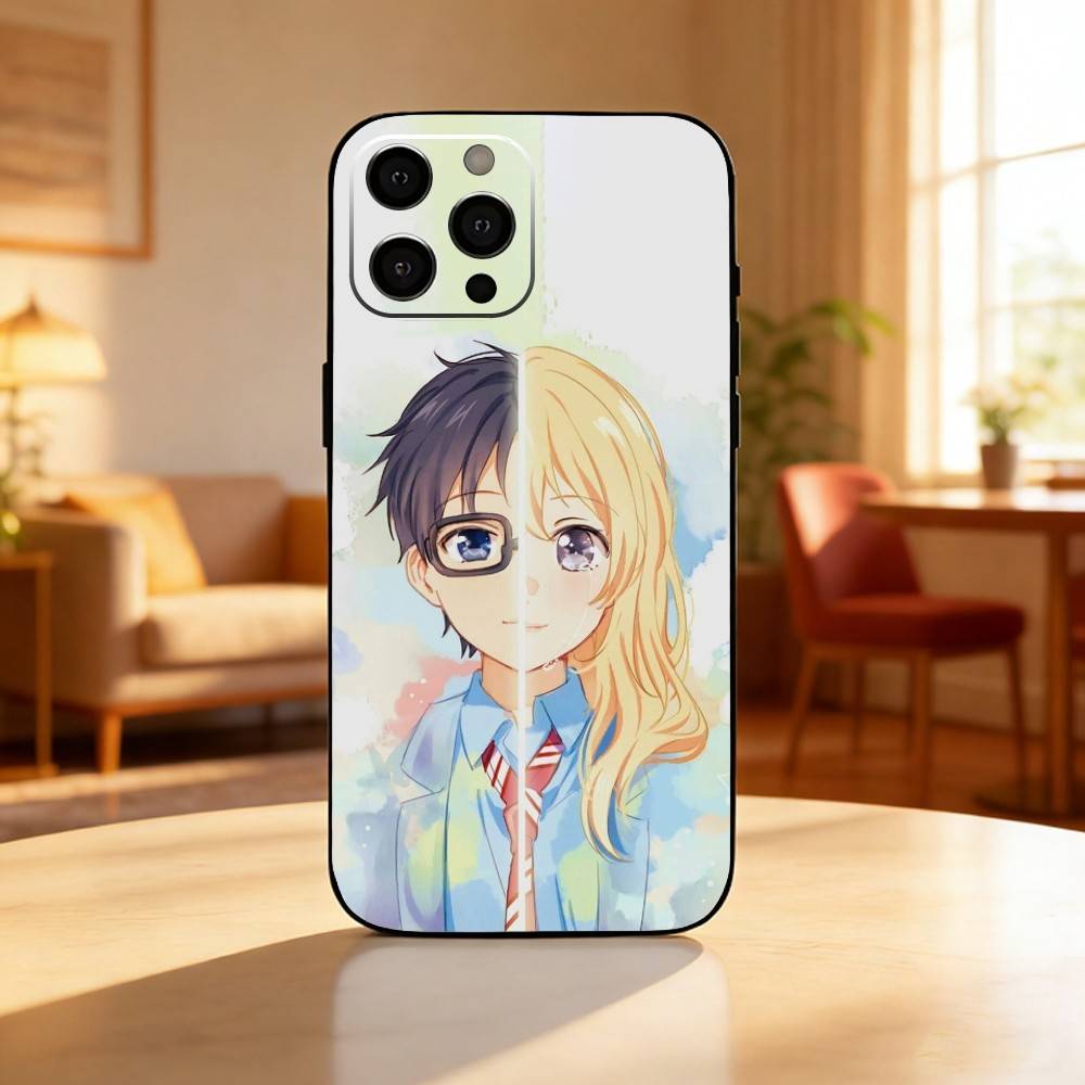 Чехол для телефона Amine Your Lie In A-April для iPhone 17, 16, 15, 14, 13, 12 Plus, Max, Мягкий силиконовый, Черный