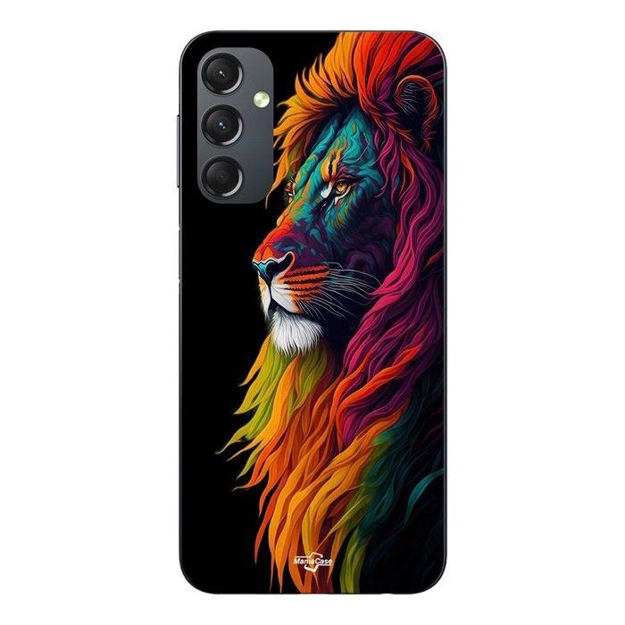 Coque de téléphone - MANIACASE - Samsung Galaxy A14 - Lion Majestueux Coloré - Silicone TPU - Souple
