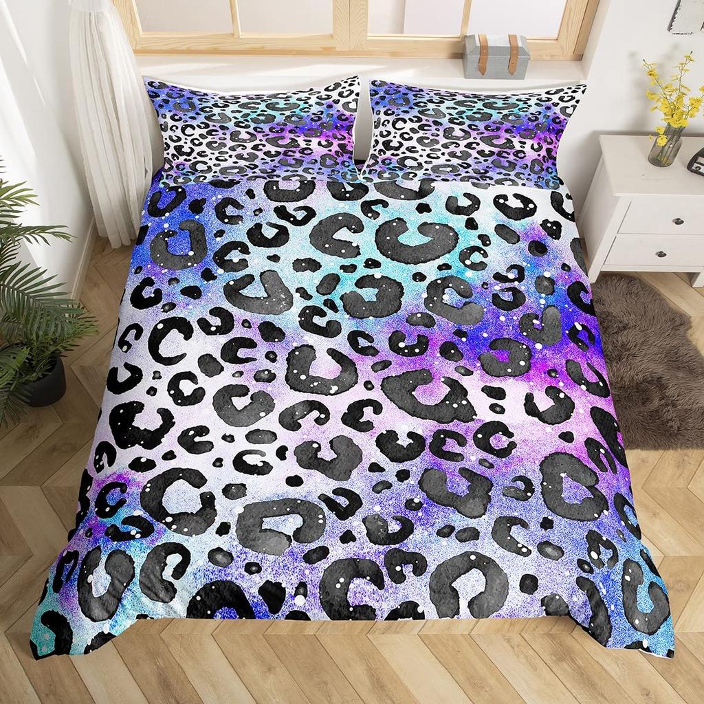 Leopard Print Bedding Set Animal Skin Duvet Cover For Kids Teens Adult Quilt Cover Polyester Comforter Cover With Pillowcase