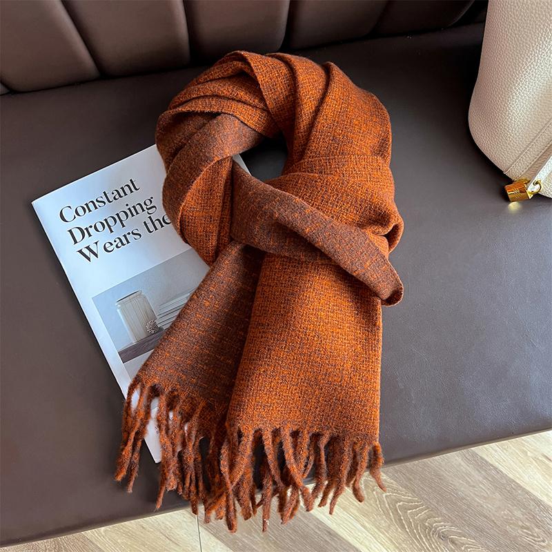 Imitation Cashmere Women Winter Scarf Thicken Double-Sided Long Shawls Neck Warm Tassel Poncho Echarpe Stoles Pashmina Luxury