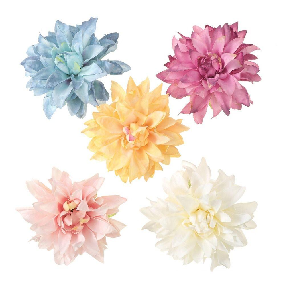 Fake Flowers Floral Hair Clips Large Size Handmade DIY Flowers Girl Hair Accessories