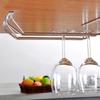 35cm Double Row Stainless Steel Wine Glass Rack Holder Hanging Shelf for Bar Home Kitchen