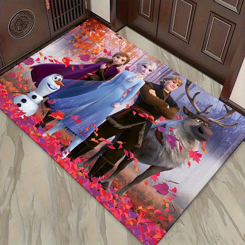 1 шт. Ковер с рисунком Disney Frozen Коврик для зоны Нескользящий ковер Ручная стирка Напольный коврик Подходит для гостиной Спальни Домашний декор